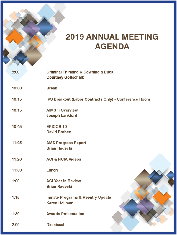 2019 Annual Meeting Agenda