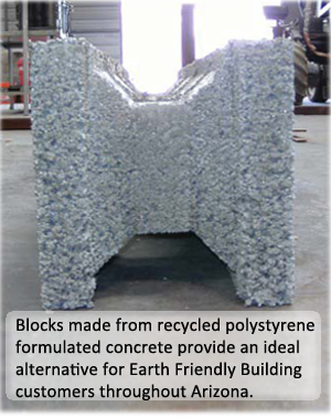 Blocks made from recycled polystyrene